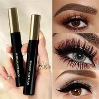 Skyvi Slim Curly Eye Black Mascara - Lengthening, Curling, and Volumizing with Waterproof, Sweat Proof, and Smudge Proof Formula juoda