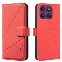 Verslo piramidės formos universali piniginė dėklas, skirtas Motorola G56 G15 G75 G85 G55 G35 G45 G34 Edge 60 Pro 50 Fusion, su stoveliu Motorola Moto G53 raudona