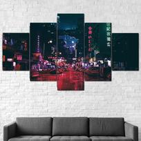 No Framed 5 Pieces Cyberpunk Futuristic City Fiction Wall Art Canvas HD Posters Pictures Paintings Home Decor for Living Room 20x35 20x45 20x55cm