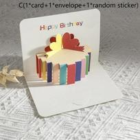 3D Pop-up Birthday Card, Foldable Cake with Envelope, Perfect Party Supplies for Family, Friends and Lovers As An Excellent Gift