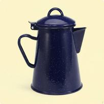 Enamel Coffee Pot Campfire Use Camping Retro Style Blue Speckled Kettle for Outdoor 0.8L