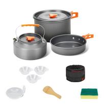 Portable Aluminum Alloy Camping Cookware Large All-in-One Mega Bundle Carry Bag Outdoor Camping Pan 1 L&20cm sidabras