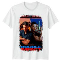 Dvigubas smūgis (1991 m) Filmo plakato įkvėpti unisex marškinėliai Retro 90-ųjų Tee L
