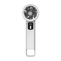 USB Mini Fan Foldable Portable Desktop Turbo High Wind Force Electronic Display 199 Speed Adjustable Quiet Operation balta