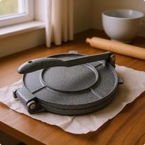 Aliumininis Tortilijų Presas Plokščias Presavimo Paviršius Rankinis Ilga Rankena Virimo Įrankis 16CM 16CM black