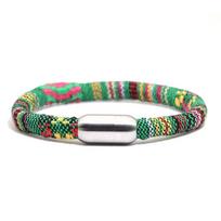 Bohemia Bracelet Homme Female Stainless Steel Braclet With Magnet Minimalist 8mm Rope Turkish Braslet Gift For Couple Love Joyas 20.5cm(8inch) sidabro žalia spalva