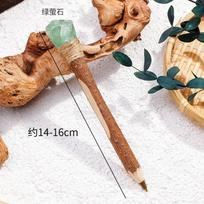 Log Craft Decorative Crystal Wand Pen Wooden Raw Stone Scepter Pen Durable Signature Pen  Students 1