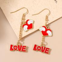 Cute Enamel Love Heart Drop Earrings for Women Girls Letter Earrings Valentine's Day Party Jewelry Gift