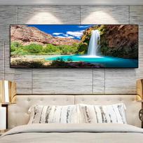 Havasu krioklio saulėlydžio drobė Tapyba žali medžiai Didžiojo kanjono krioklio plakatai ir spaudiniai Sienų meno nuotraukos Namų dekoras Be rėmelio 20cm×40cm NoFrame