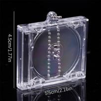 1pcs Blank Mini CD Case Keychain For DIY Keychains Backpack Hanging Decor Chain/Clip skaidri