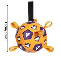Dog Training Football with Grab Straps Durable Outside Dog Toys Bite-resistant Dog Balls for Medium To Large Dogs Pet Supplies geltona