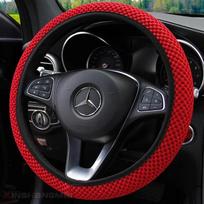 Universalus automobilio vairo užvalkalas iš mikropluošto odos, apsauginis užvalkalas, neslystantis, kvėpuojantis, skirtas 37-38 cm vairui, vairo apsauga raudona