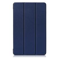 For Samsung Galaxy Tab A 8.0 (2019) with S Pen P200 P205PU Leather Protection Cover Case with Tri-fold Stand SM-P200 P205 tamsiai mėlyna spalva