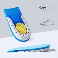 Height Increase Insole TPE Silicone Gel Heighten Lift Half Shoes Pad For Men Women Soft Comfort Inner Growing Heel Sole 1.5cm mėlyna