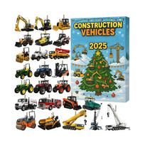 Heavy Equipment Advent Calendar  2D Acrylic Excavator Construction Vehicle Decoration 24 Day Christmas Countdown Calendar M