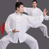 Kung Fu uniforma Tradiciniai kinų drabužiai ilgomis rankovėmis Wushu TaiChi Vyriški Kung Fu uniformos kostiumai Uniformos Tai Chi mankštos drabužiai XS white