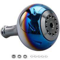HEIGHTEN 45mm Power Reel Handle 4 Shimano Daiwa Universal Aurora Series Knob, Colors, B-Type, L-Size, Fit, (Gunmetal) (HT13504)