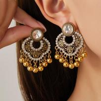 Petal Women's Bohemian Ethnic Style Exaggerated Carved Travel Drop Earrings 1cm*3cm