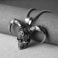 Fashion Accessories Trendy Men's Hip Hop Joker Skull Titanium Steel Necklace Pendant 50CM(Necklace Size)