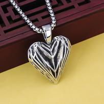 Necklace Men's Punk Style Heart Casting Love Jewelry Pendant 50CM(Necklace Size)