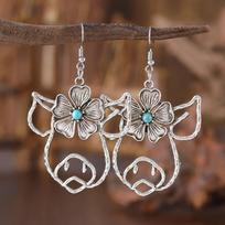 New Hollow Line Animal Pendant Earrings Niche Ear Jewelry for Women 1cm*3cm