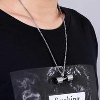Fashionable Men's Dumbbell Fitness Necklace Pendant Barbell European Fashion Accessories 60CM