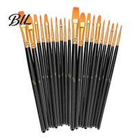 Water Brush Pen Set Face Paint Set, Watercolor Acrylic Oil Painting Kit, Aluminum Ferrule Brushes Nylon Hair for Artist, Body Canvas Art Supplies C juoda