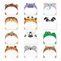 Self-Stick Memos 12Pcs/Set Cartoon Animal Note, 30 Sheets/Pad Self-adhesive Note Pad, Frog Adhesive Super Sticking Power Memo Post Stickies for School H