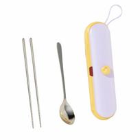 Stainless Steel Chopsticks Three-piece Set Dopamine Fork Dining Utensils Kit  Picnic 2 Pcs/Set Purple 1