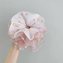 1PC yarn purple rhyme~ super fairy purple floral mesh yarn large intestine hair band women's ball head oversized headrope hair accessories fluffy rožinė
