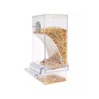 New Chongdatiao Parrot Automatic Acrylic Feeder Durable Eco-Friendly Splash Prevention Husk Separation Automatic Feeding Bird (Transparent,M) skaidri