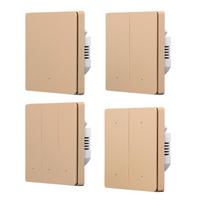Tuya Smart Zigbee Wall Light Switch  CE RoHS 1/2/3/4 Gang EU Smart Home Automation  Push Button Light Smart Switch (Gold,86*86*41mm&1 Gang) auksas