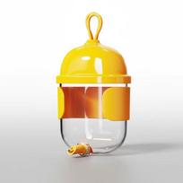 Birds Water Dispenser for Cockatiels Birds Rabbits & Hamsters Manual Needle Valve Hanging Water Bottle Leak Proof & Durable (Yellow,M) geltona