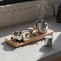 Walnut Tamper Station Solid Wood Coffee Pressing Stand MultiCompartment Design Wooden Espresso 51-53mm Beech