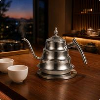 Stainless Steel Teapot Large Capacity Vintage Tea Kettle RustResistant Retro Bamboo Joint