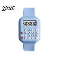 Precise Time Electronic Watch Calculator Digital Screen Display Student Wrist mėlyna
