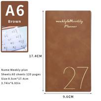 A6 2027 Pocket Planner 60 Sheets 120 Pages with Built-in Bookmark 365 Day Time Organizer for Work Travel Planning A4