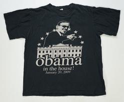Rare VTG ANVIL Barack Obama In The White House 2009 Inauguration T Shirt 2000s S