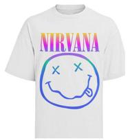 Nirvana Rock T Shirt Smiley Sorbet Ray Top Licensed Grunge Music Merch Festival S white