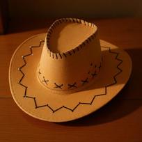 Western Style Cowboy Hat with Decorative Stitching Pattern Durable Material Classic Design Suitable for Outdoor Activities and Costume Use One Size