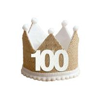 Strap Burlap Crown Shape Burlap Crown Hat Baby Decor Baby Birthday Party Hat Anniversary Cap 100 days