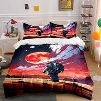 Astronaut with red planet. Bedding sets Duvet cover sets Duvet covers Pillowcases(1*Duvet Cover 2*Pillowcases without duvet insert) 135x200cm