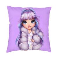 Rainbow High Violet Cushion Cover 40x40cm Anime Cartoon Tv Soft Velvet Luxury Pillow Case for Car Sofa Office Hotel Pillowcases 30x30cm 12x12in