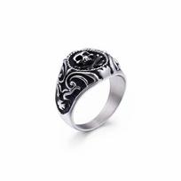 Nerūdijančio plieno vikingų kaukolės žiedai vyrams US Dydis Nr. 8-12 Punk Biker Rings Didmeninė prekyba Helovino papuošalais 6 black