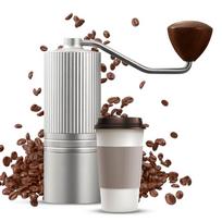 Manual Coffee Grinder - Stepless Adjustable Settings Portable Hand Coffee Mill with CNC Stainless sidabras