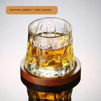 Kūrybiškos krištolinės viskio stiklinės Old Fashioned, Rocks stiklinės, taurės, stiklo dirbiniai kokteiliams, škotiškam viskiui, su besisukančio viršaus dizainu 200ML