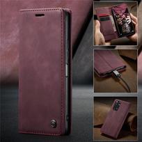 Matinis odinis dėklas Xiaomi Mi 9T 10T 11T 12T Pro Lite 5G Redmi Note 8 9s 10 11 11S 12 Pro piniginės atlenkiamas dėklas Poco X5 F3 M3 Pro Xiaomi Poco M3 Pro vyno raudonos spalvos