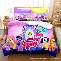 My Little Pony Bedding Sets Comforter Quilt Bed Cover Duvet Cover Pillow Case 2-3 Pieces Sets Kids Adult Bedroom Decor EU Single 135x200cm