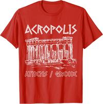 Acropolis Athens Greece Souvenir Greek Parthenon T-Shirt 100% Cotton O-Neck Short Sleeve Summer Casual Mens T-shirt Streetwear S