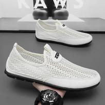 Kvėpuojantys, prakiurti, laisvalaikio, vaikščiojimo, vairavimo batai, tinginio batai, Chaussure Hombre, vasariniai vyriški batai, įsispiriami loaferiai, laisvalaikio batai 39 smėlis